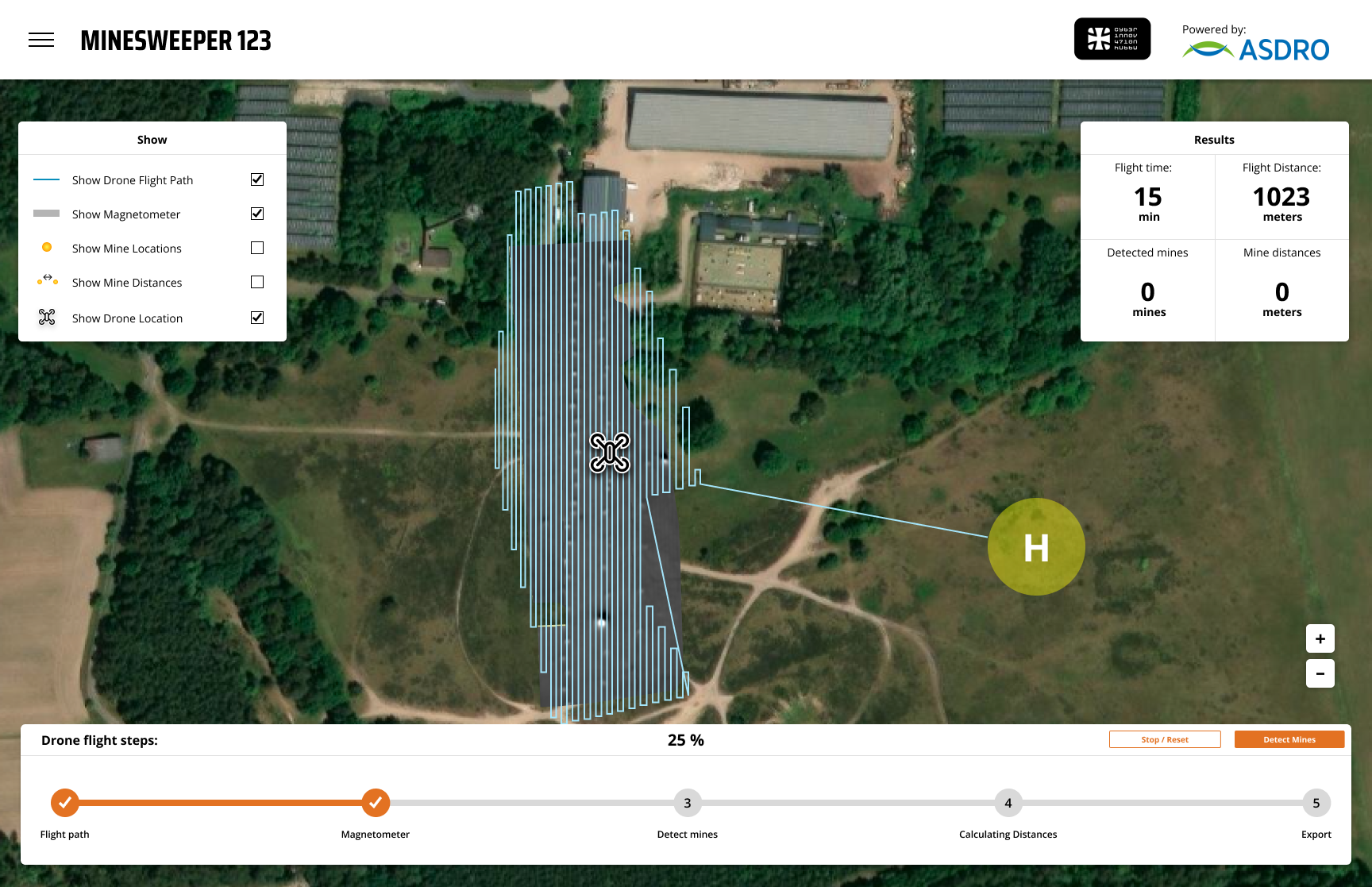 Minesweeper workflow step 03: Scan with Magnetometer