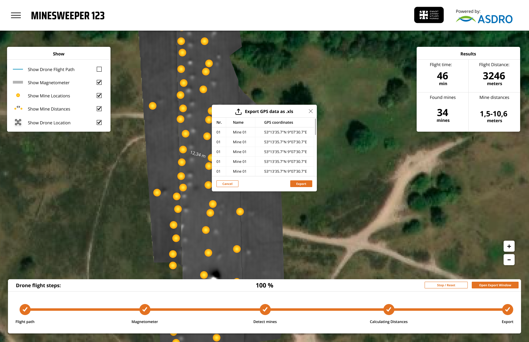 Minesweeper workflow step 07: Export Data